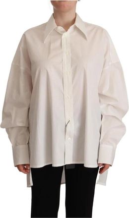 Dolce & Gabbana Overhemden, Dames, Wit, S, Katoen, Oversized Katoenen Poplin Shirt