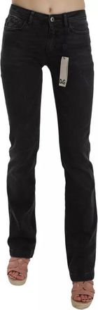 Dolce & Gabbana Womens Black Slim Fit Cotton Jeans D&g Pants Blend
