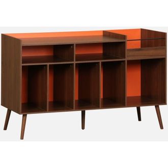 Sweeek Mobili vintage per vinili effetto legno bicolore XL