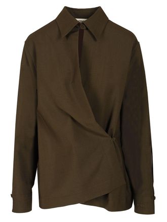 Fendi Wool And Mohair Shirt Top Verde-Donna