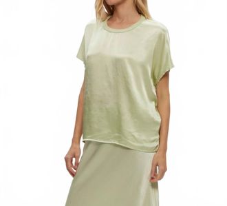 Michael Stars Satin Flow Tee In Celery