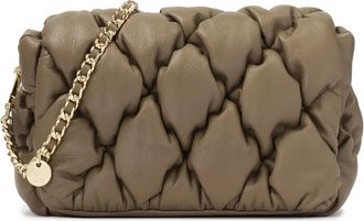 Kazar Zachte gewatteerde handtas in taupe kleur - Dames - Schoudertassen - Beige - ONE Size - Tassen