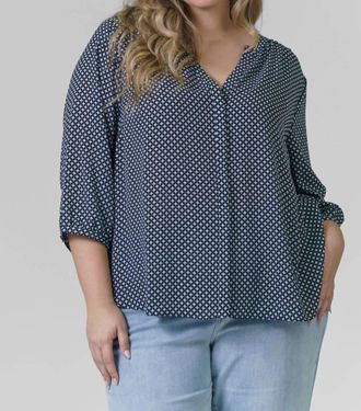 NYDJ Pintuck Blouse - Plus In Diamond Peak