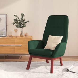 Nova Sill&oacute;n De Relax De Tela Verde Oscuro Vidaxl