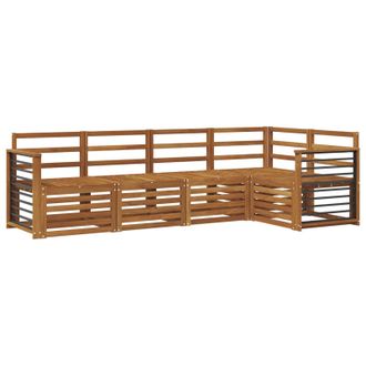 vidaXL Juegos De Sof&aacute;s 5 Pcs Natural Madera De Acacia S&oacute;lida Vidaxl
