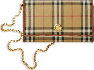 Burberry Hanna wallet-on-chain - women - Polyester/Cotton/Polyurethane/Acrylic - One Size - Neutrals