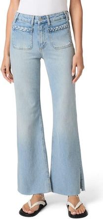 Paige Sofia Braided Patch Pocket Split Hem Flare Jeans in Montebello at Nordstrom, Size 25
