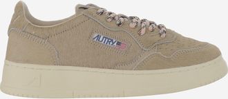 Autry Womens Medalist Low Sneakers Beige Suede Leather Trainers