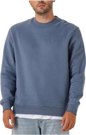 Tommy Jeans Truien & Vesten, Heren, Blauw, S, Katoen, Blauwe Crew Neck Sweater voor Heren