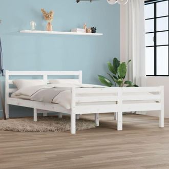 vidaXL vidaXL Giroletto Bianco in Legno Massello 140x200 cm