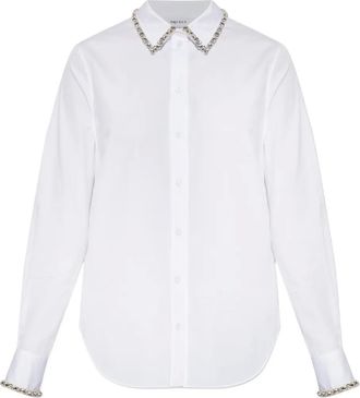 Alexander McQueen embellished collared shirt - women - Cotton - 38 - White
