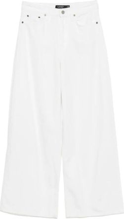 Ralph Lauren Jeans a gamba larga a vita alta in denim rigido - - Trousers - Donna - Bianco - 3XS