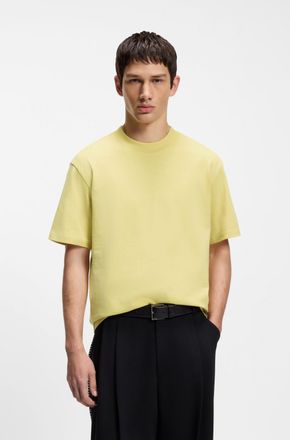 HUGO BOSS T-Shirt HUGO, Herren, Gr. XXL, medium gelb720, Single Jersey, Obermaterial: 100% Baumwolle, unifarben, relaxed fit normal, Rundhals, abgesteppte Kante