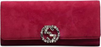 Gucci Clutch Broadway in pelle scamosciata con logo - Rosa