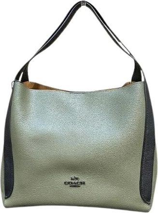 Coach Pre-owned Shoulder Bags, female, Green, Size: ONE SIZE Pre-owned Hadley Hobo Canvas Leather Shoulder Bag
