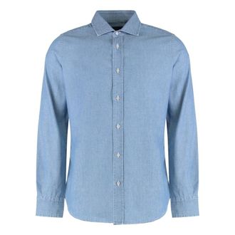 Moorer Denim Shirt - Heren - Casual Overhemden - Blauw - M - Denim - Overhemden