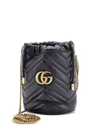 Gucci GG Marmont Matelasse Leather Mini bucket bag - Black
