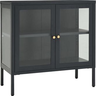 Les Tendances Sideboard Anthracite 70x35x70 cm Steel and Glass vidaXL