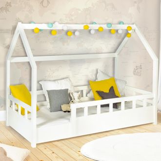 IDMarket Cuna 80 X 160 Cm Neree Blanca Con Somier Y Barandillas