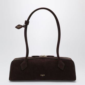 Alaia Le Teckel medium bag in brown calfskin nubuck