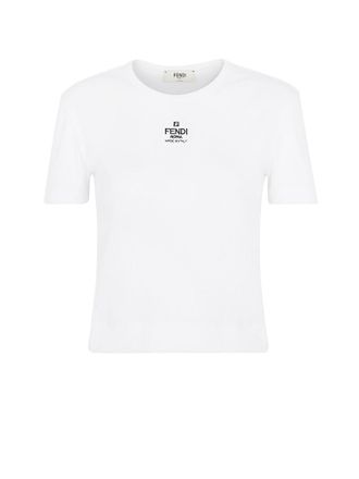 Fendi Ribbed Cotton T-Shirt