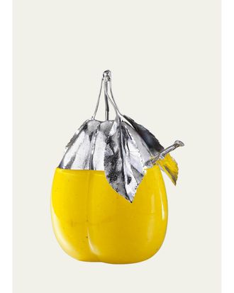 Buccellati Murano Glass & Sterling Silver Yellow Plum Jam Jar