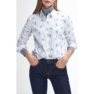 Barbour Brambles Dog Print Cotton Button-Up Shirt at Nordstrom, Size 10 Us