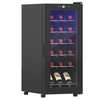 HOMCOM Homcom Cantinetta Vino Frigo Per 18 Bottiglie Display Digitale E Luce Led