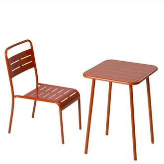 Concept Usine Mesa cuadrada de 2 plazas 50x50cm de terracota