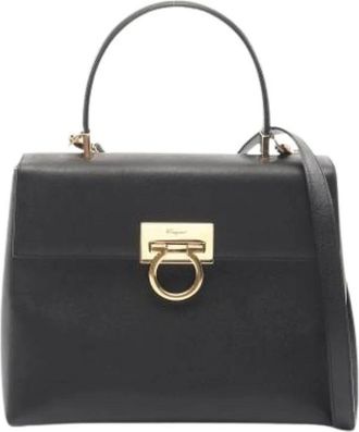 Ferragamo Pre-owned Handbags, female, Black, Size: ONE SIZE Pre-owned Leather Handbag