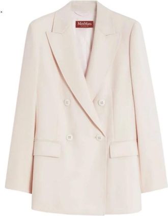 Max Mara Double-breasted Blazer - Dames - Blazers - Roze - M - Leer - Jassen