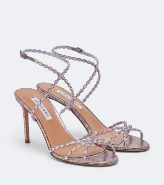 Aquazzura Sandalias Love Struck de piel adornadas