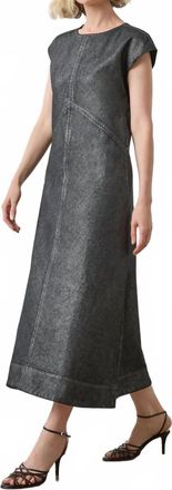 Lilla P Metallic Seamed Dress In Metallic Copper