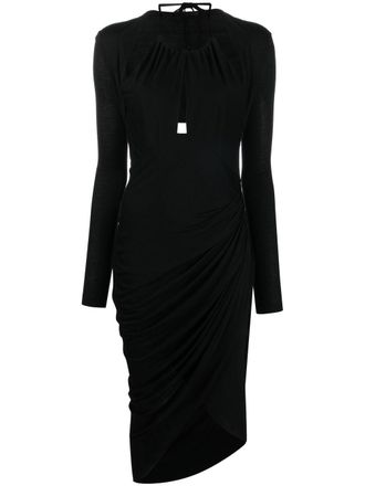 Helmut Lang long-sleeve halter dress - women - Viscose - L - Black