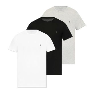 AllSaints T-Shirts, male, Gray, Size: XS Tonic Crew Ramskull T-Shirt 3-Pack