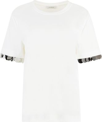 Paco Rabanne Womens Viscose Crew-neck T-shirt - White - Size X-Small