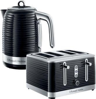 Russell Hobbs Inspire 4 Slice Toaster & Kettle Set, Black