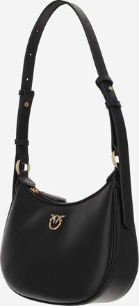 Pinko Womens Half Moon Mini Bag Black Leather Shoulder