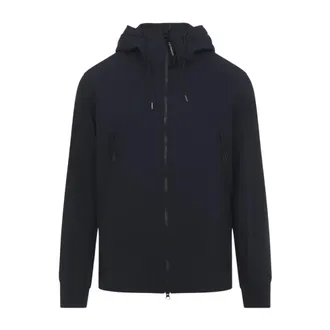 C.P. Company Zip-throughs, male, Blue, Size: S Shell-R Hooded Jacket