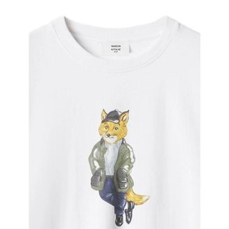Maison Kitsun&eacute; Fox-Print T-Shirt - White