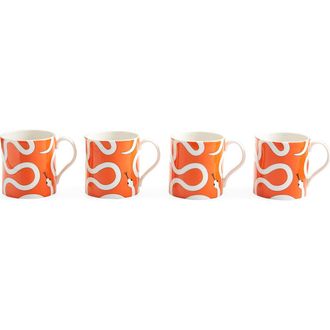 Jonathan Adler Eden Mug Set in Poppy Orange at Nordstrom