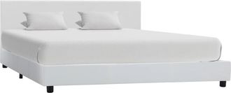 vidaXL Estructura De Cama Sin Colch&oacute;n Cuero Sint&eacute;tico Blanco 160x200cm Vidaxl