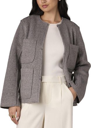 Wit & Wisdom Wit & Wisdom Shoulder Dot Wool-Blend Coat