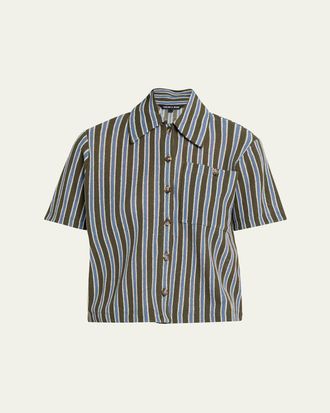 Veronica Beard Kyan Striped Cotton Cardigan