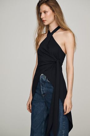 Maeve Halter Wrap Tunic Top