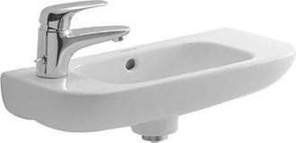 Duravit Duravit D-code - Lavamanos 50x22 Cm, Con 1 Orificio Para Grifo A La Izquierda, Blanco 07065000092