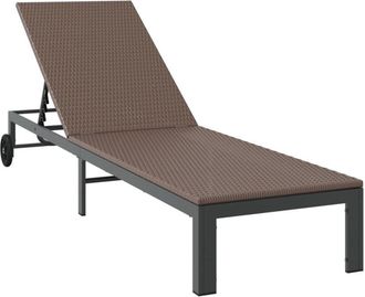 vidaXL Vidaxl - Sunbed 1-person Brown 60 x 200 x 27cm Poly Rattan