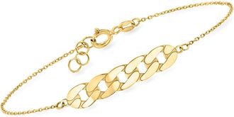 Ross-Simons Italian 10kt Yellow Gold Curb-Link Centerpiece Bracelet