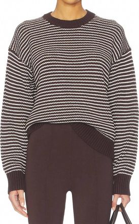 Pistola Denim Aura Long Sleeve Jersey Sweater In Mocha