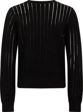 Frame Denim Womens Sweater Ribbed Black Cotton
